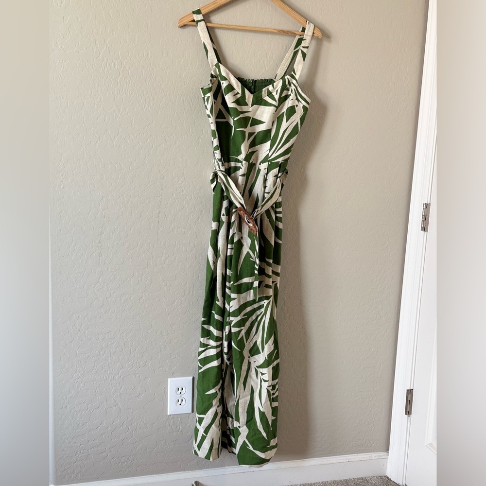 Adrianna Papell Wide Leg Palm Print Jumpsuit with Removable Belt - - Picture 5 of 9